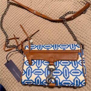 Rebecca Minkoff Geometric Blue and Tan Crossbody Bag